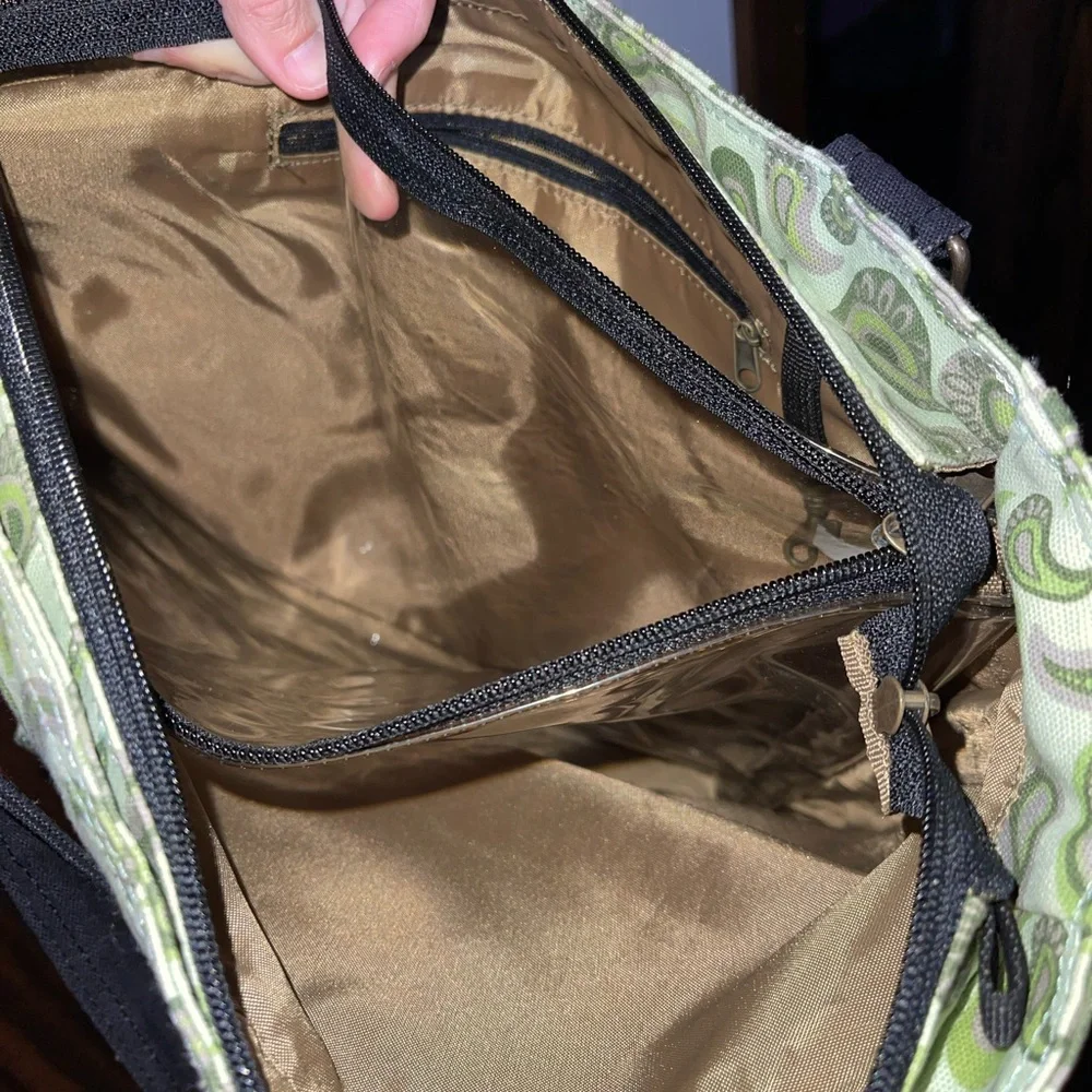 KAVU Paisley Canvas Tote Bag - Olive and Black Book Bag Teacher School - Picture 6 of 6